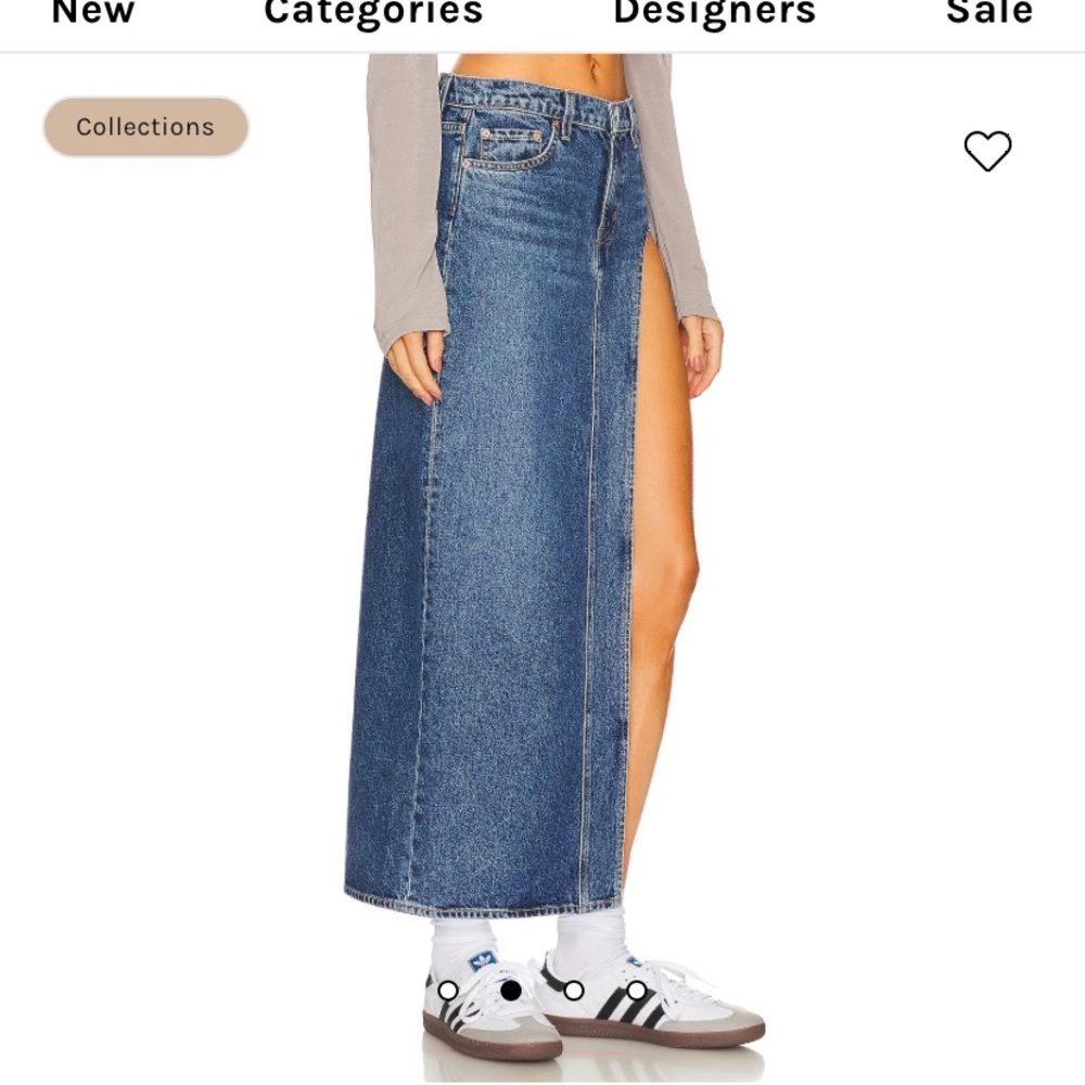 #jeanmaxiskirt #revolve #highslit